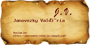 Janovszky Valéria névjegykártya